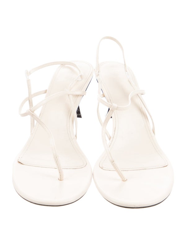 Khaite Leather Slingback Sandals