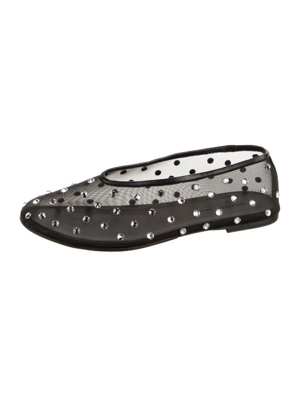 Khaite Mesh Crystal Embellishments Ballet Flats