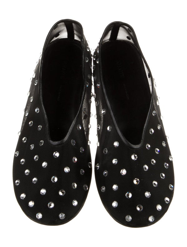 Khaite Mesh Crystal Embellishments Ballet Flats