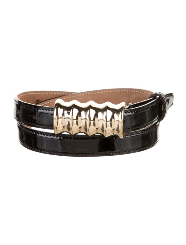 Khaite Skinny Patent Leather Belt Kit