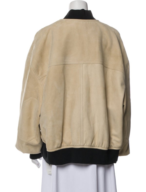 Khaite Suede Colorblock Pattern Bomber Jacket