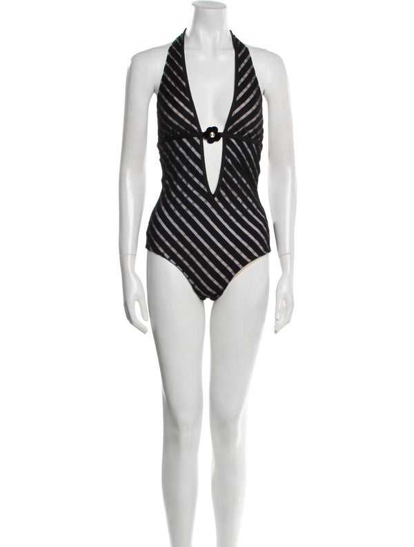 La Perla Striped Cutout Accent One-Piece