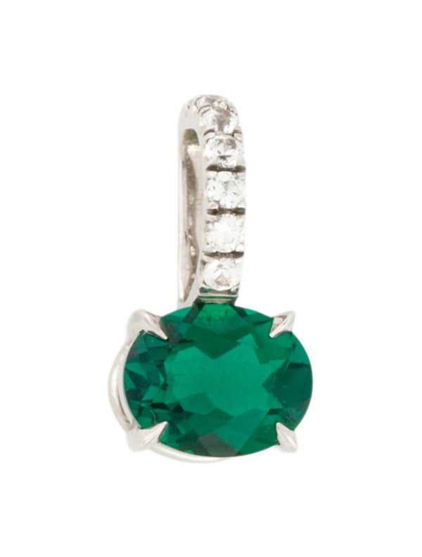 Dorsey Lab-Grown Emerald & Sapphire East-West Pendant