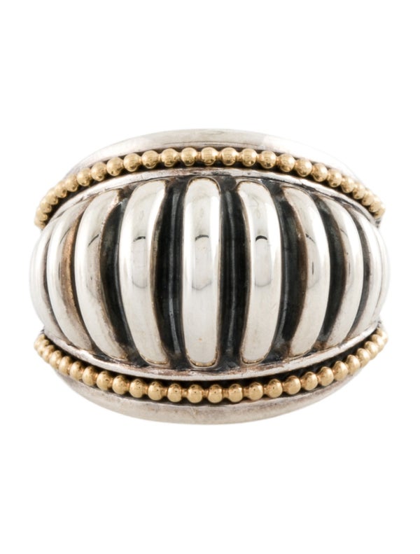 Lagos Two-Tone Fluted Dome Ring