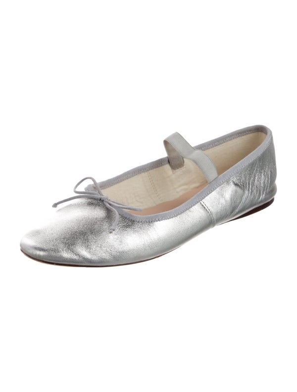 Loeffler Randall Leather Bow Accents Mary Jane Flats