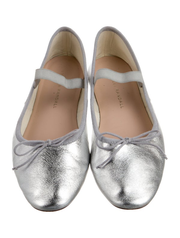 Loeffler Randall Leather Bow Accents Mary Jane Flats