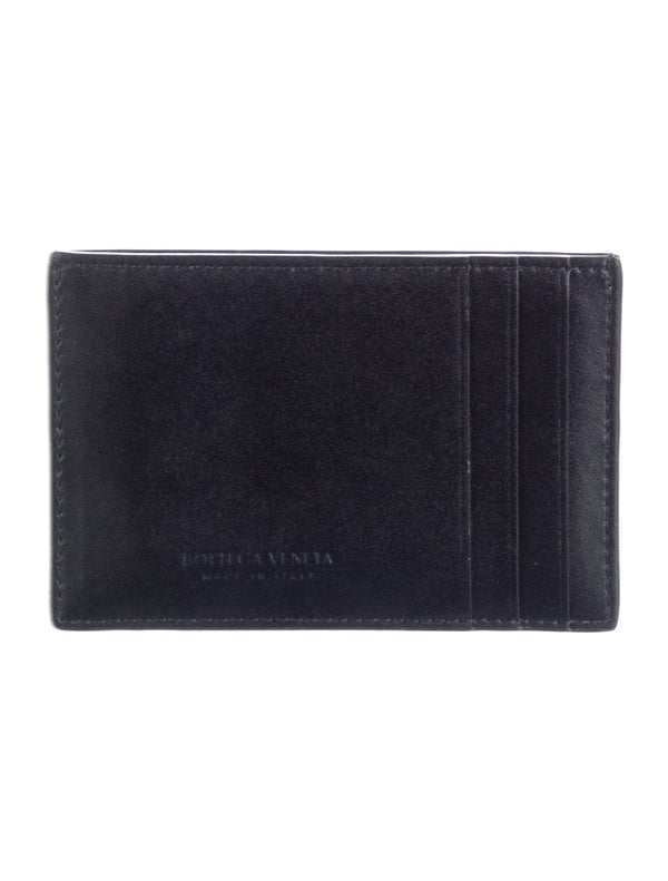 Bottega Veneta Leather Card Holder Intrecciato Weave Card Holder