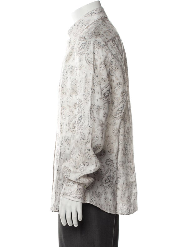 Brunello Cucinelli Linen Paisley Print Shirt W/ Tags