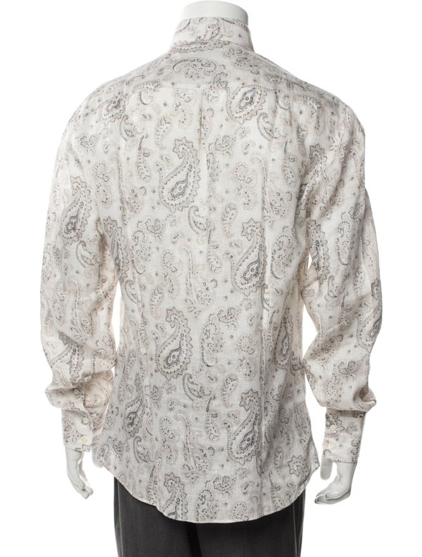 Brunello Cucinelli Linen Paisley Print Shirt W/ Tags