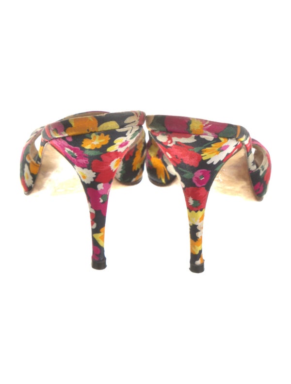 Manolo Blahnik Floral Print Slides