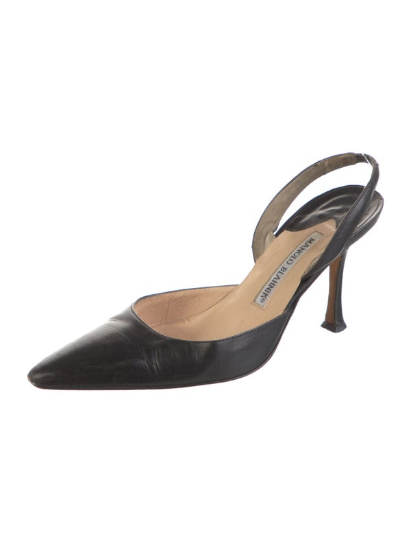 Manolo Blahnik Leather Slingback Pumps