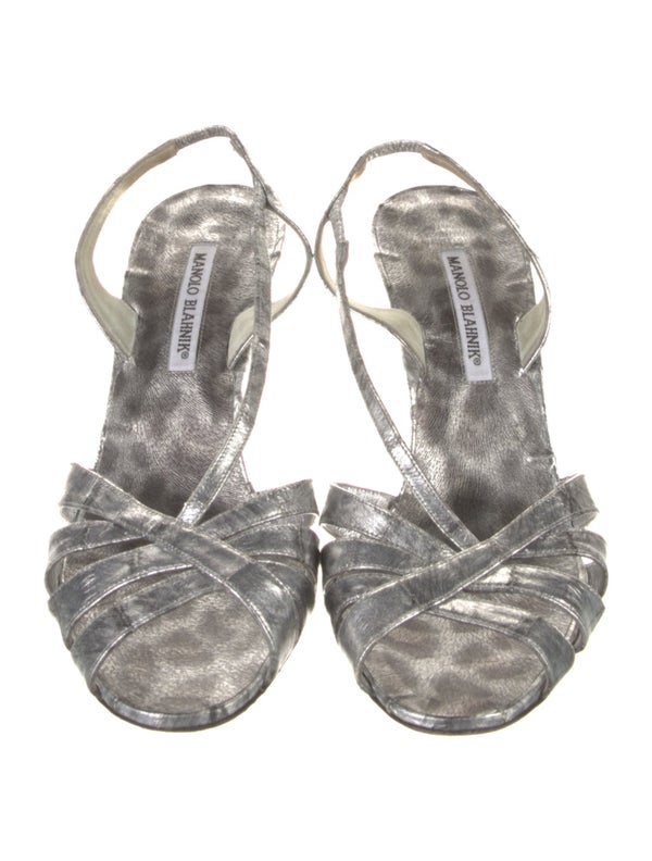 Manolo Blahnik Leather Slingback Sandals