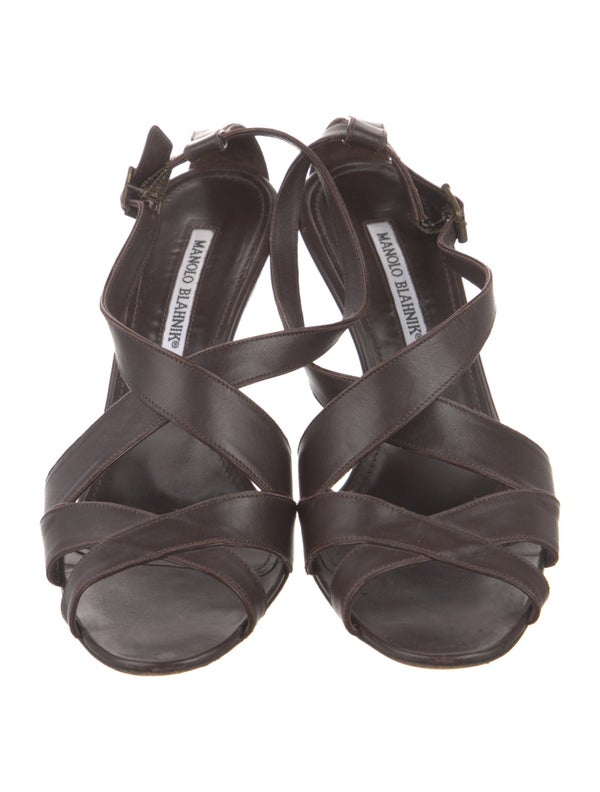 Manolo Blahnik Leather T-Strap Pumps