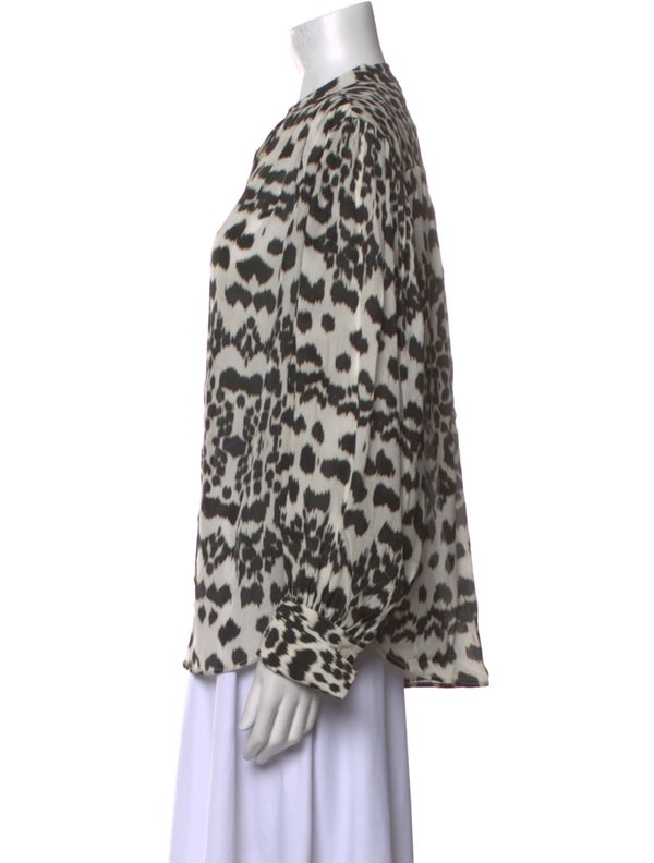 Maria Cher Silk Animal Print Blouse W/ Tags
