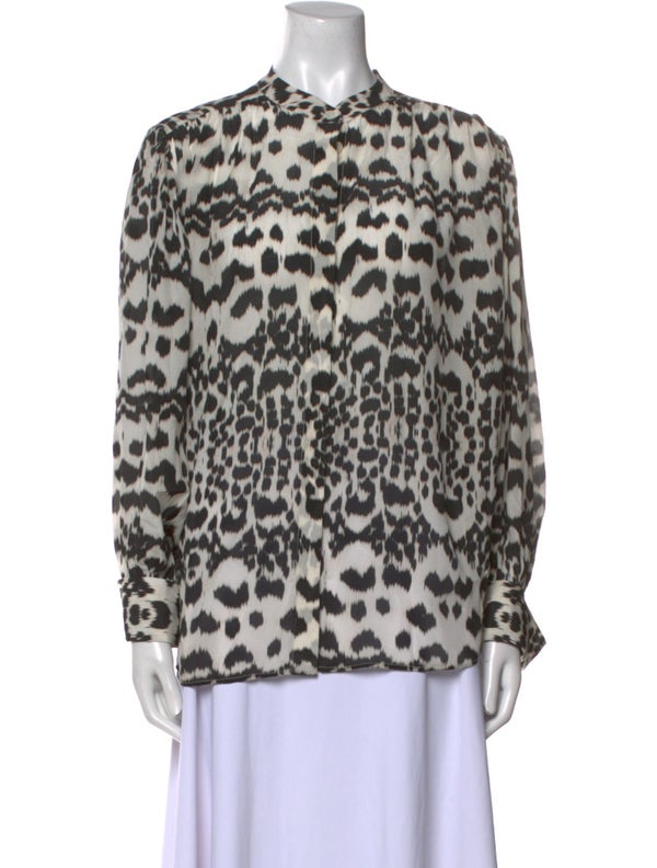 Maria Cher Silk Animal Print Blouse W/ Tags