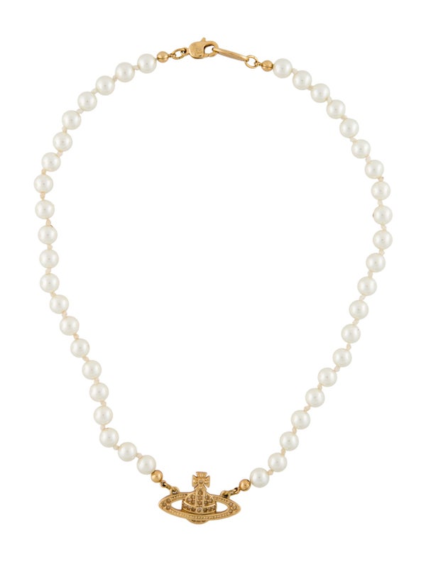 Vivienne Westwood Mini Bas Relief Pearl Choker Necklace