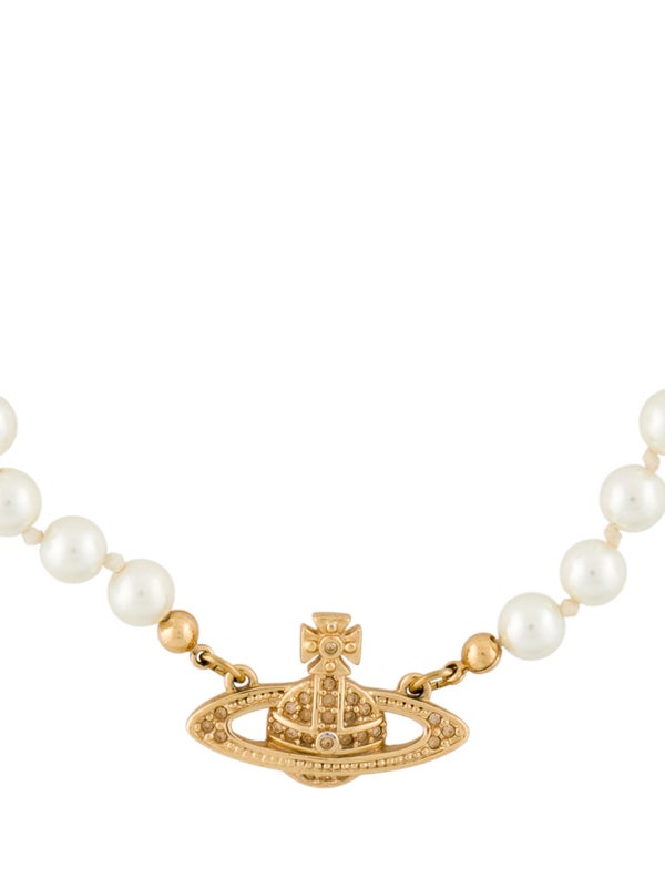 Vivienne Westwood Mini Bas Relief Pearl Choker Necklace