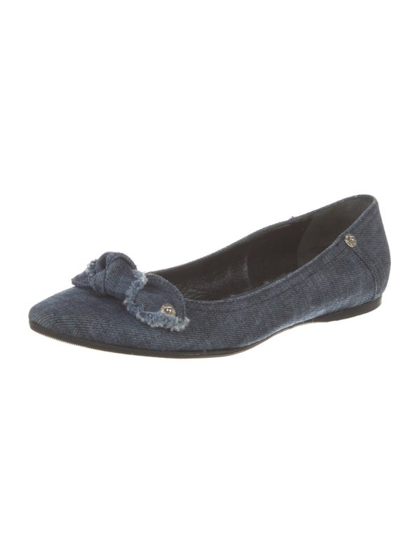Miu Miu Denim Bow Accents Flats