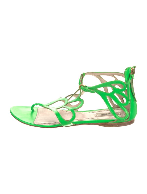 Miu Miu Leather Gladiator Sandals