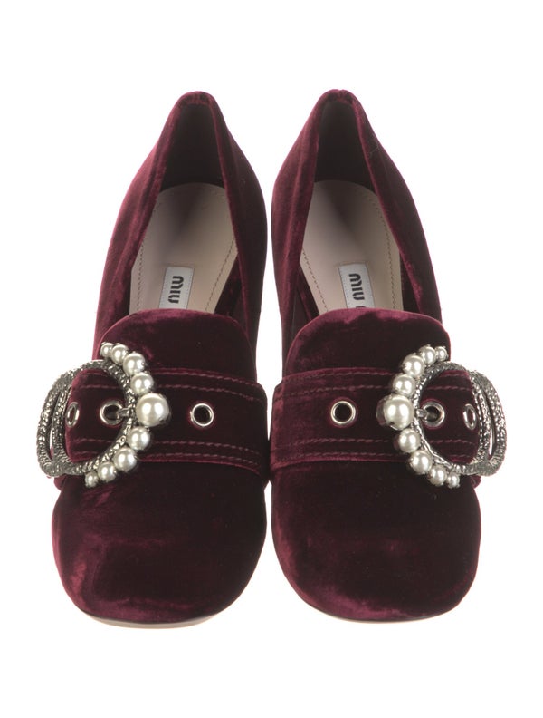 Miu Miu Velvet Printed Pumps