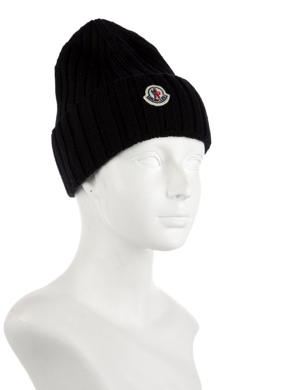 Moncler Ribbed Knit Logo Beanie