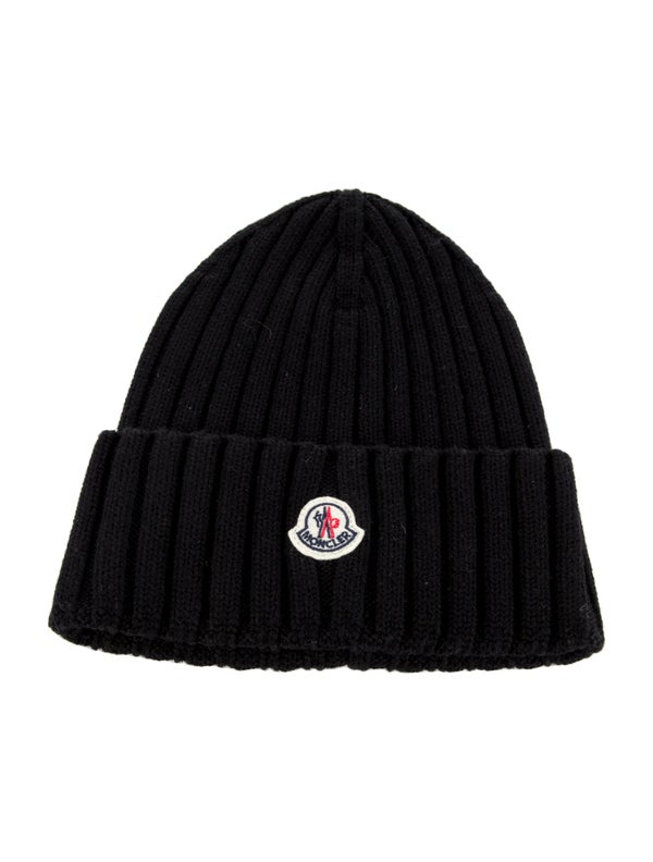 Moncler Ribbed Knit Logo Beanie