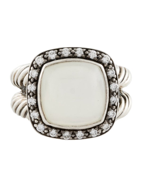 David Yurman Mother Of Pearl & Quartz Doublet & Diamond Albion Ring