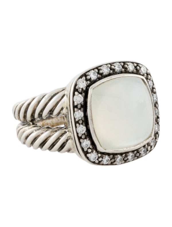 David Yurman Mother of Pearl & Quartz Doublet & Diamond Albion Ring