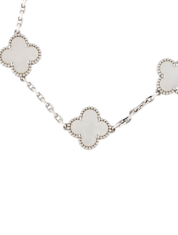 Van Cleef & Arpels Mother Of Pearl Vintage Alhambra 5 Motif Bracelet