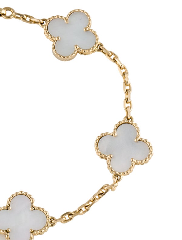 Van Cleef & Arpels Mother Of Pearl Vintage Alhambra Bracelet 5 Motifs