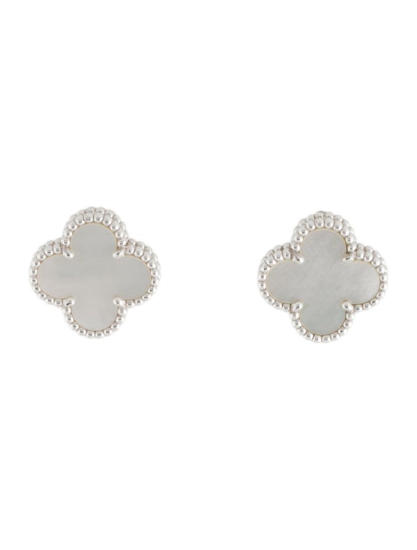 Van Cleef & Arpels Mother Of Pearl Vintage Alhambra Earrings