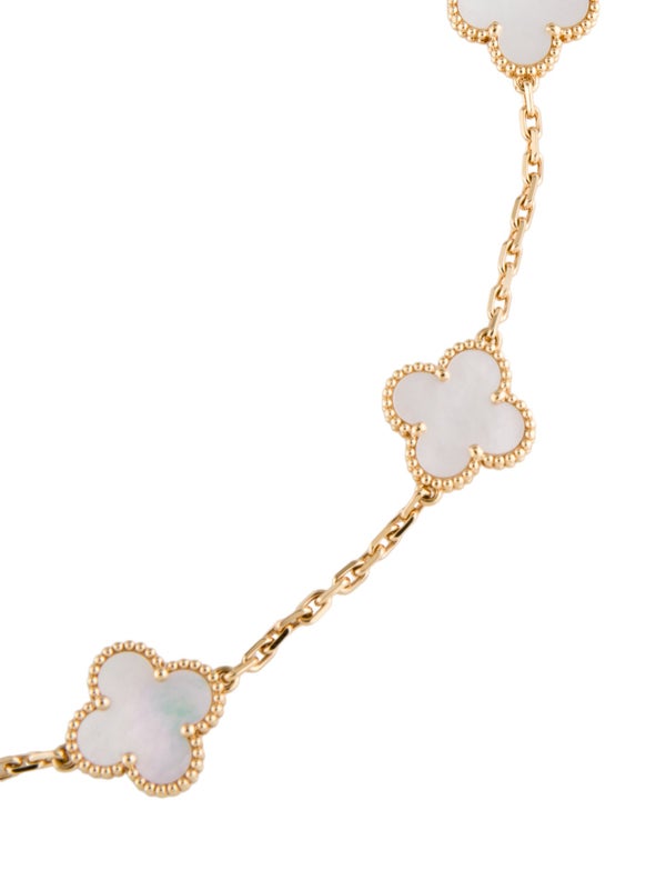 Van Cleef & Arpels Mother Of Pearl.Vintage Alhambra Necklace 10 Motifs