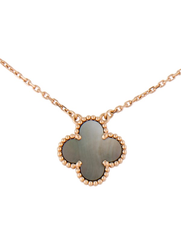 Van Cleef & Arpels Mother Of Pearl Vintage Alhambra Pendant Necklace