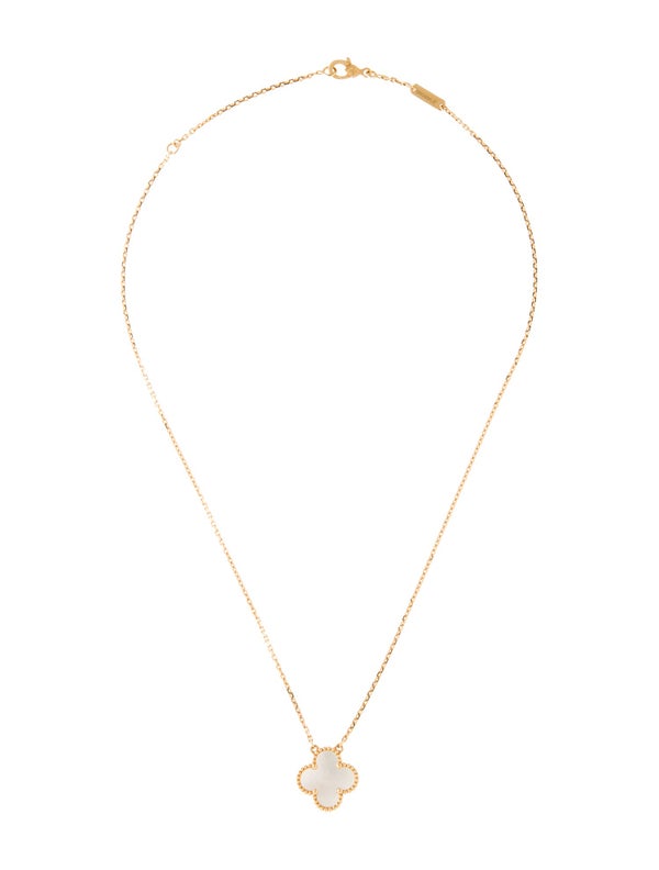 Van Cleef & Arpels Mother Of Pearl Vintage Alhambra Pendant Necklace