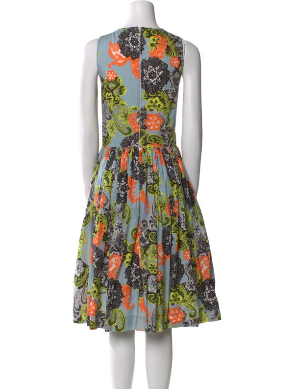 MSGM Floral Print Midi Length Dress