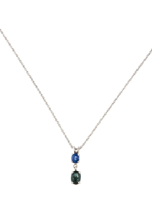 Necklace 14K 1.06ctw Sapphire Pendant Necklace