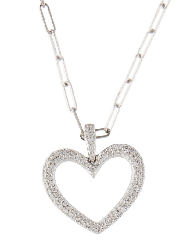 Necklace 14K Diamond Heart Pendant Necklace