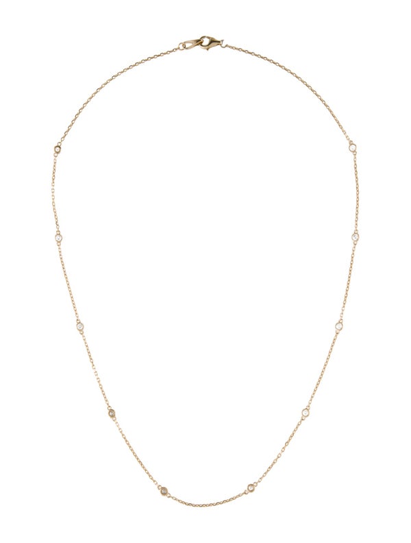 Necklace 14K Diamond Station Chain Necklace