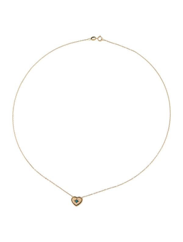Necklace 14K Turquoise Heart Pendant Necklace
