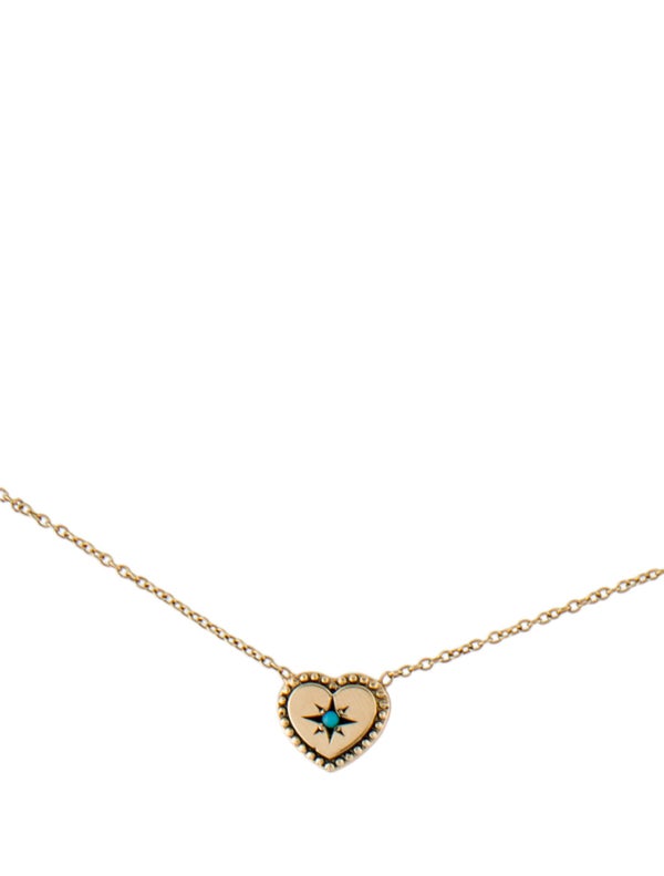 Necklace 14K Turquoise Heart Pendant Necklace
