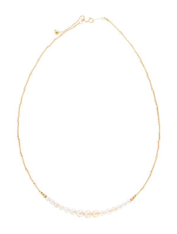Necklace 18K Pearl Bead Strand Necklace
