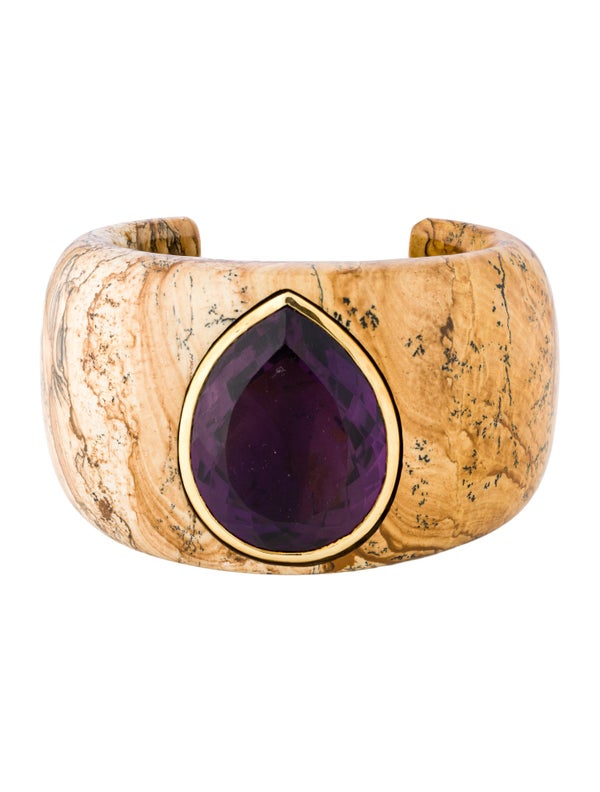 Nicholas Varney Jasper & Amethyst Cuff Bracelet