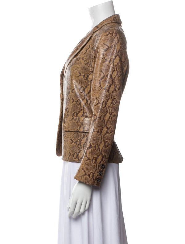 Nili Lotan Leather Animal Print Blazer