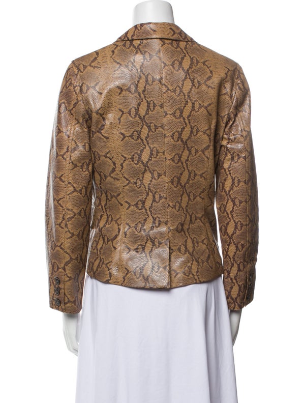 Nili Lotan Leather Animal Print Blazer