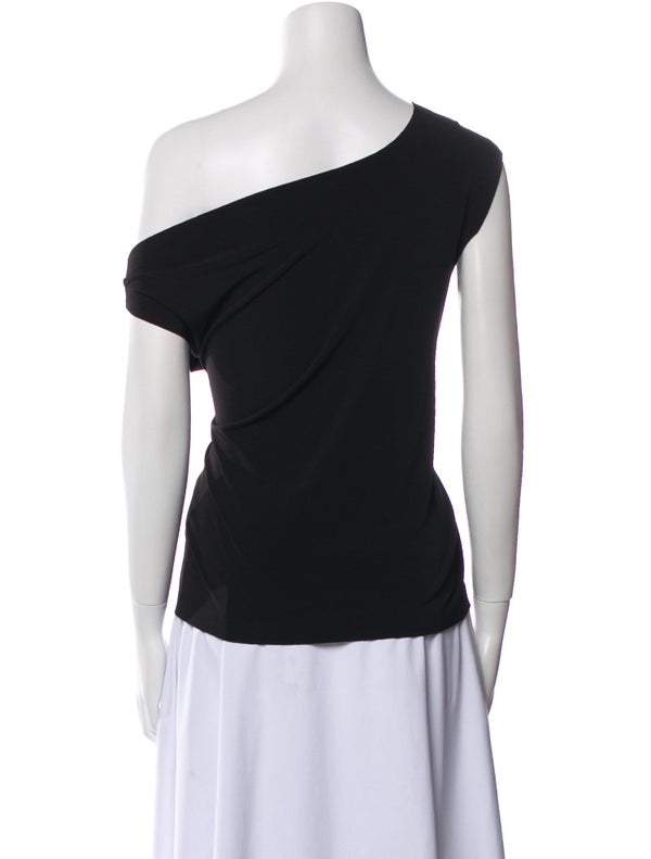 Norma Kamali One-Shoulder Short Sleeve Top