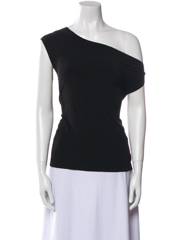 Norma Kamali One-Shoulder Short Sleeve Top