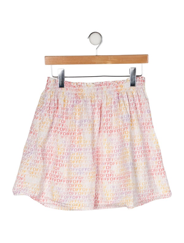 Off-White Logo-Print Flared Skirt