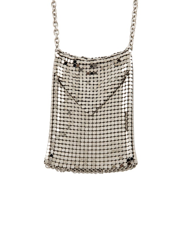Paco Rabanne Mesh Pouch Pendant Necklace