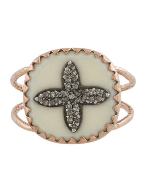 Pascale Monvoisin 9K Diamond & Resin Bowie N°2 Ring