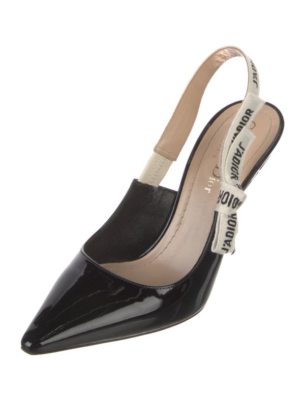 Christian Dior Patent Leather Printed Slingback Pumps